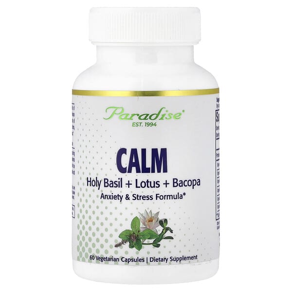 Paradise Herbs, Calm, 60 Vegetarian Capsules