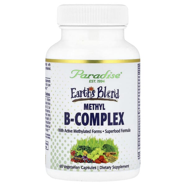Paradise Herbs, Earth's Blend, Methyl B-Complex, 60 Vegetarian Capsules