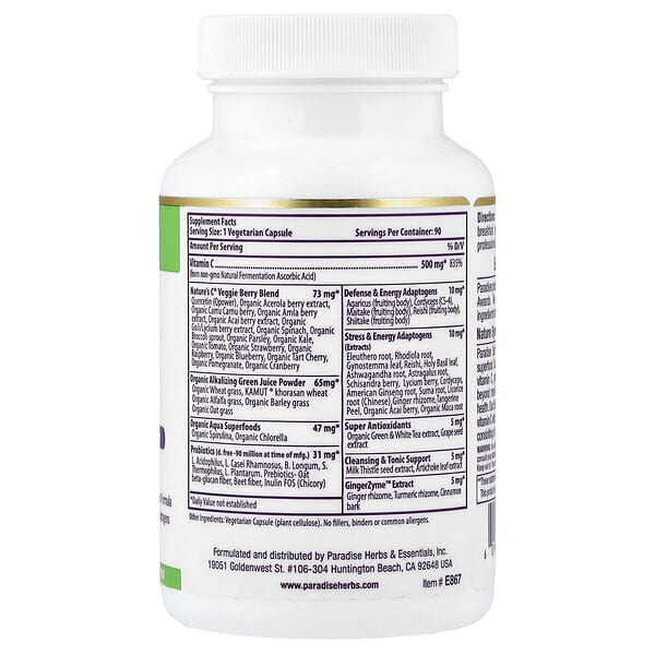 Alternative view of Paradise Herbs, Earth's Blend®, Vitamin C, 90 Vegetarian Capsules