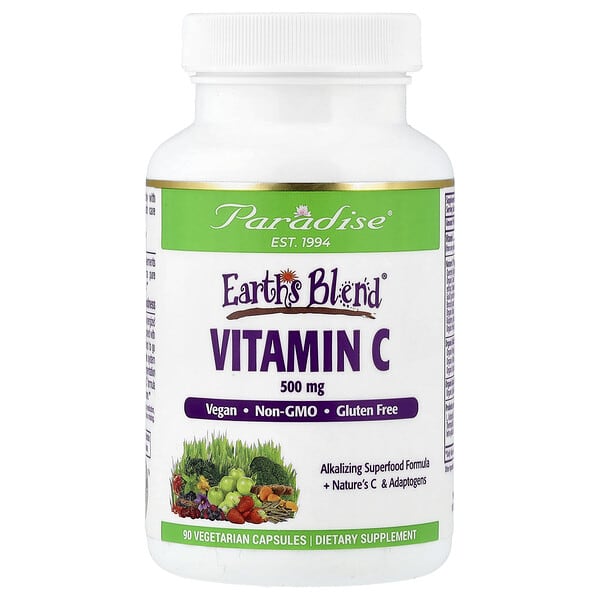 Paradise Herbs, Earth's Blend®, Vitamin C, 90 Vegetarian Capsules