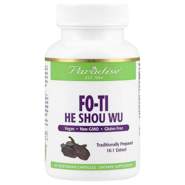 Paradise Herbs, Fo-Ti, He Shou Wu, 60 Vegetarian Capsules (500 mg per Capsule)