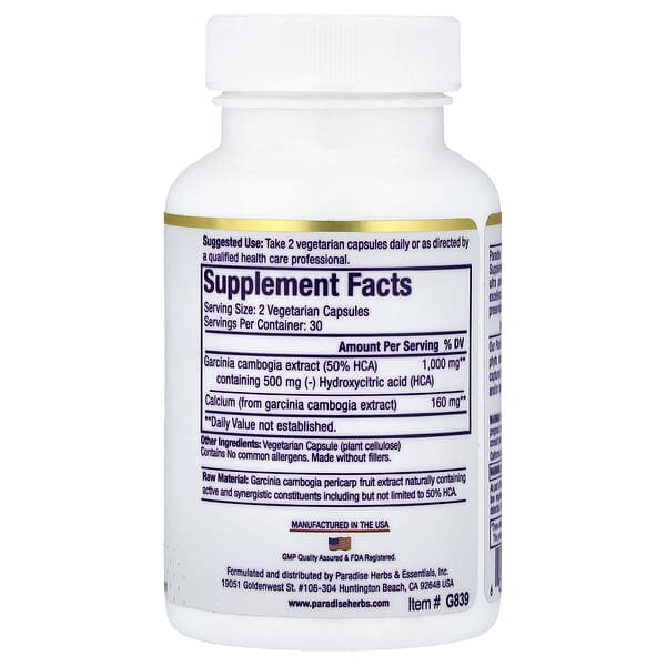 Alternative view of Paradise Herbs, Garcinia Premium Extract, 60 Vegetarian Capsules (500 mg per Capsule)