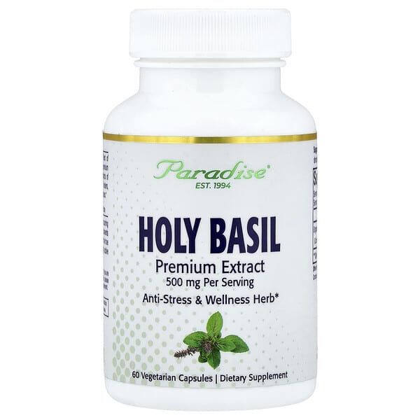 Paradise Herbs, Holy Basil, 60 Vegetarian Capsules (250 mg per Capsule)