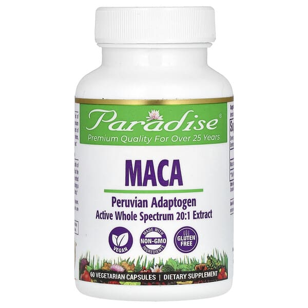 Paradise Herbs, Maca, 60 Vegetarian Capsules (250 mg per Capsule)