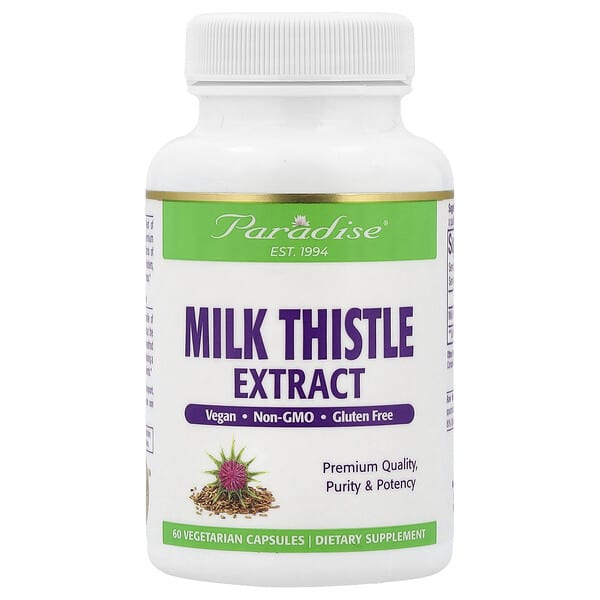 Paradise Herbs, Milk Thistle Extract, 60 Vegetarian Capsules (250 mg per Capsule)