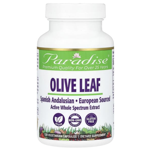 Paradise Herbs, Olive Leaf, 120 Vegetarian Capsules (250 mg per Capsule)