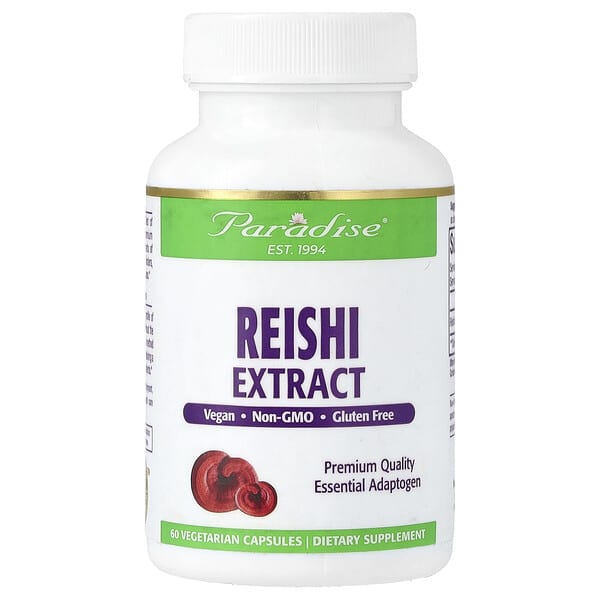 Paradise Herbs, Reishi Extract, 60 Vegetarian Capsules (400 mg per Capsule)
