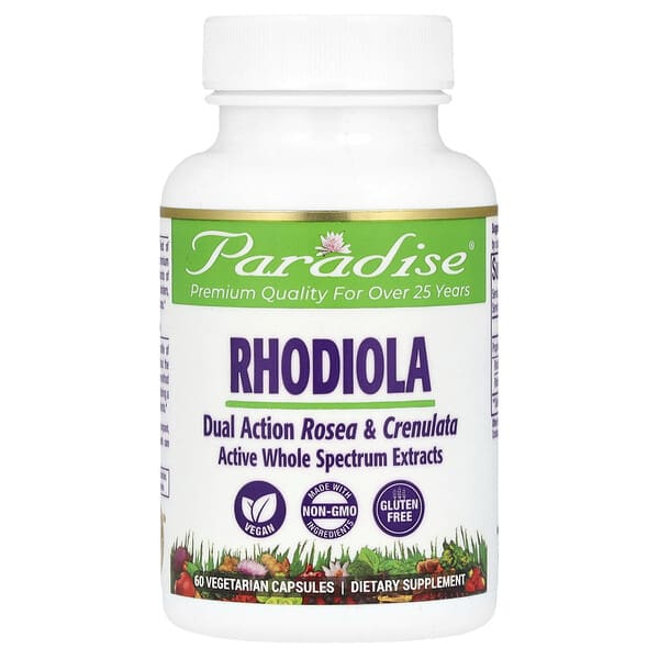 Paradise Herbs, Rhodiola, 60 Vegetarian Capsules (500 mg per Capsule)
