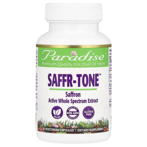 Paradise Herbs, Saffr-Tone, 15 mg, 60 Vegetarian Capsules