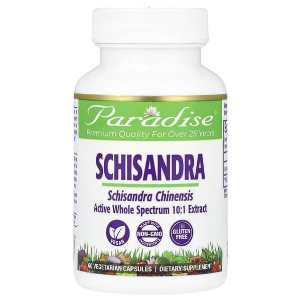 Paradise Herbs, Schisandra, 60 Vegetarian Capsules (250 mg per Capsule)
