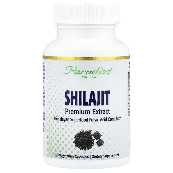 Paradise Herbs, Shilajit Premium Extract, 250 mg, 60 Vegetarian Capsules