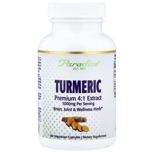 Paradise Herbs, Turmeric, 180 Vegetarian Capsules (500 mg per Capsule)