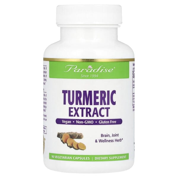 Paradise Herbs, Turmeric Extract, 500 mg, 90 Vegetarian Capsules