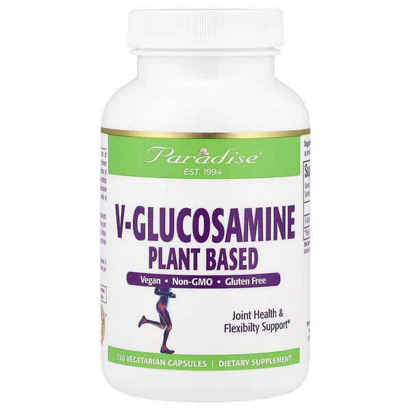 Paradise Herbs, V-Glucosamine, Plant Based, 120 Vegetarian Capsules (750 mg per Capsule)