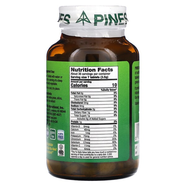 Alternative view of Pines International, Barley Grass, 250 Tablets
