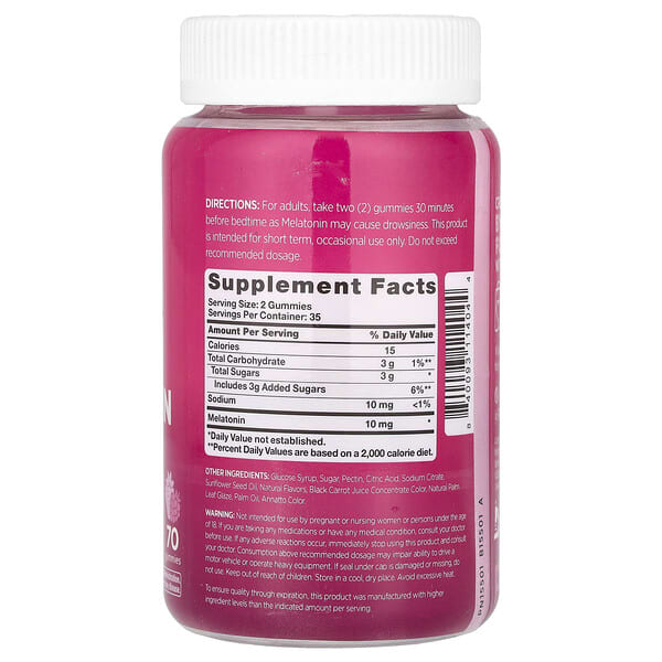 Alternative view of Pink, Sleep Melatonin Gummies, Natural Mixed Berry, 70 Gummies
