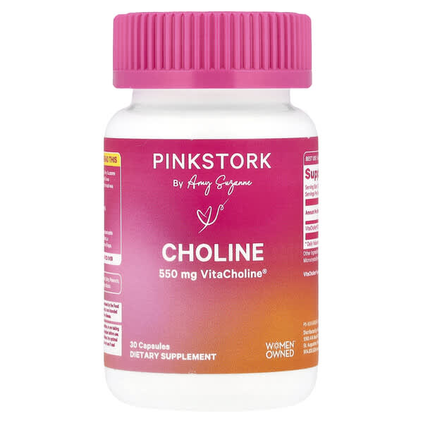 Pink Stork, Choline, 550 mg, 30 Capsules