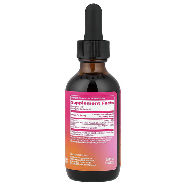 Alternative view of Pink Stork, Liquid Folate, 2 fl oz (60 ml)
