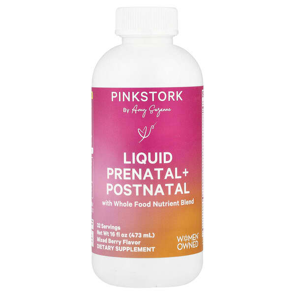 Pink Stork, Liquid Prenatal + Postnatal, Mixed Berry, 16 fl oz (473 ml)