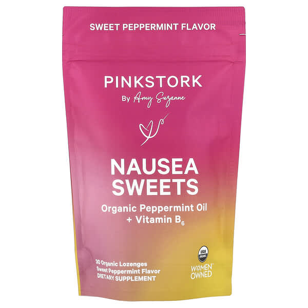 Pink Stork, Nausea Sweets, Sweet Peppermint, 30 Organic Lozenges