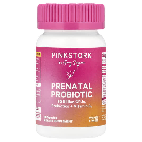 Pink Stork, Prenatal Probiotic + Vitamin B6, 30 Capsules 4 Pink Stork, Prenatal Probiotic + Vitamin B6, 30 Capsules