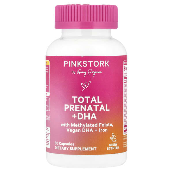 Pink Stork, Total Prenatal + DHA, Berry, 60 Capsules