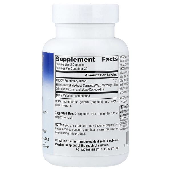 Alternative view of Planetary Herbals, AHCC®, 500 mg, 60 Capsules