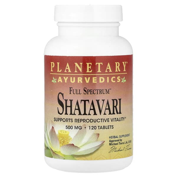 Planetary Herbals, Ayurvedics, Full Spectrum™, Shatavari, 500 mg, 120 Tablets
