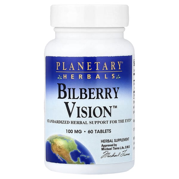 Planetary Herbals, Bilberry Vision™, 100 mg, 60 Tablets 2 Planetary Herbals, Bilberry Vision™, 100 mg, 60 Tablets