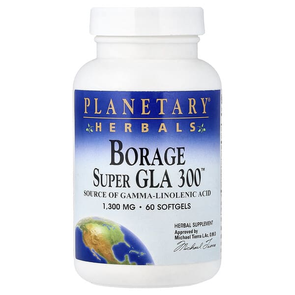 Planetary Herbals, Borage Super GLA 300™, 1,300 mg, 60 Softgels