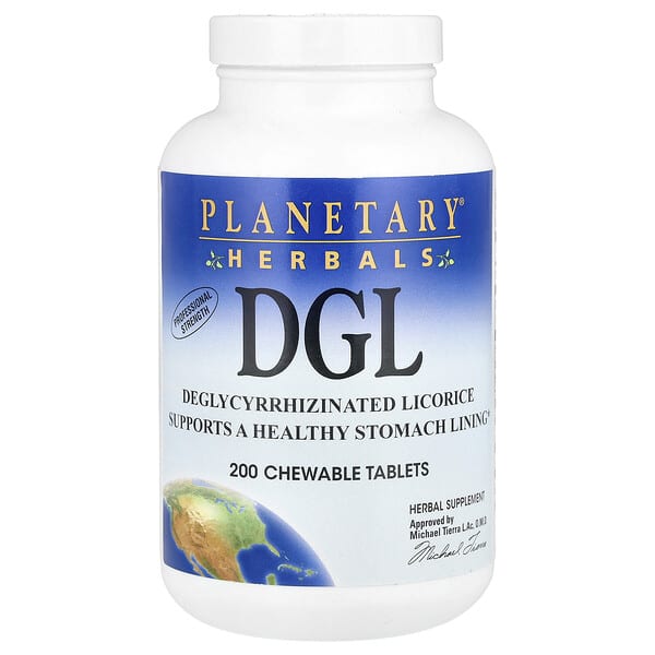Planetary Herbals, DGL, 380 mg, 200 Chewable Tablets