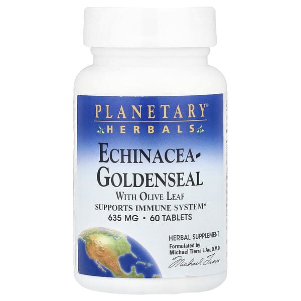 Planetary Herbals, Echinacea-Goldenseal with Olive Leaf, 60 Tablets (317 mg per Tablet)