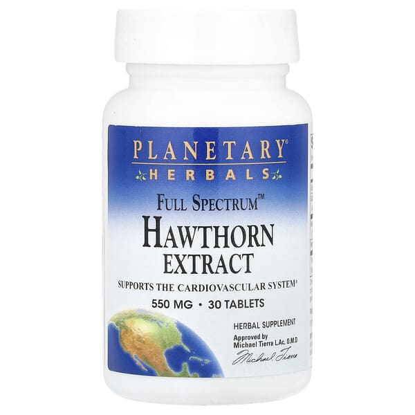 Planetary Herbals, Full Spectrum™ Hawthorn Extract, 30 Tablets