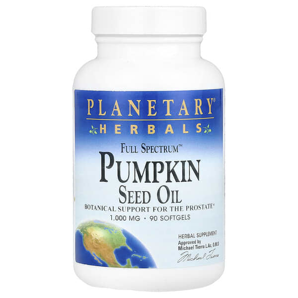 Planetary Herbals, Full Spectrum™ Pumpkin Seed Oil, 1,000 mg, 90 Softgels