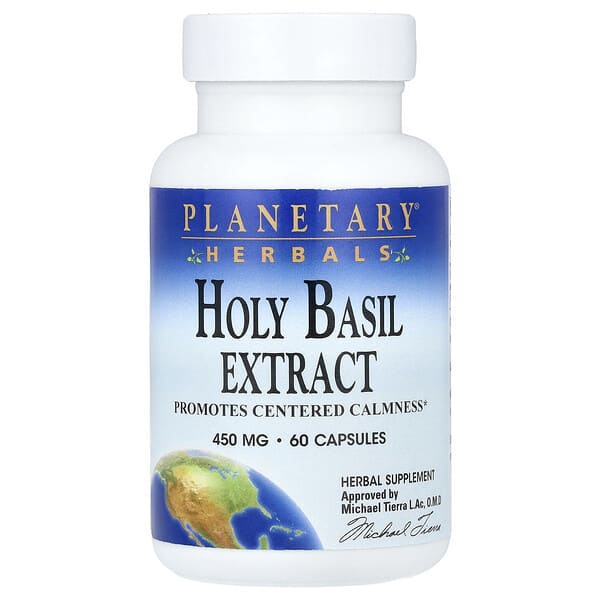 Planetary Herbals, Holy Basil Extract, 450 mg, 60 Capsules