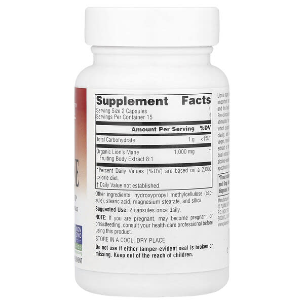 Alternative view of Planetary Herbals, Lion's Mane, 30 Vegan Capsules (500 mg per Capsule)