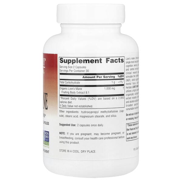 Alternative view of Planetary Herbals, Lion's Mane, 60 Vegan Capsules (500 mg per Capsule)