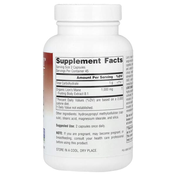 Alternative view of Planetary Herbals, Lion's Mane, 90 Vegan Capsules (500 mg per Capsule)