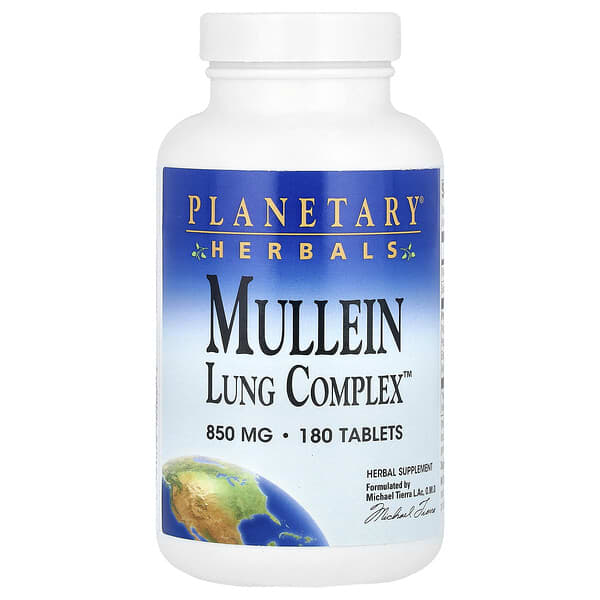 Planetary Herbals, Mullein Lung Complex™, 180 Tablets