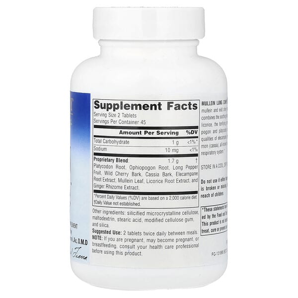 Alternative view of Planetary Herbals, Mullein, Lung Complex™, 90 Tablets