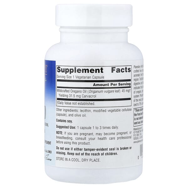 Alternative view of Planetary Herbals, Oil Of Oregano, 60 Vegetarian Capsules (45 mg per Capsule)