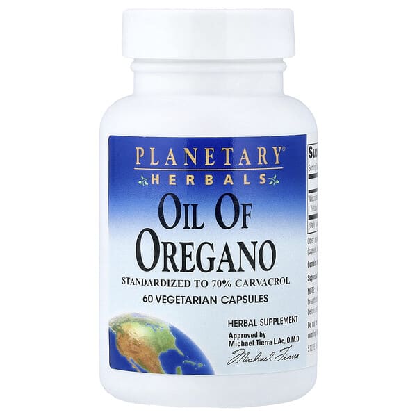 Planetary Herbals, Oil Of Oregano, 60 Vegetarian Capsules (45 mg per Capsule)