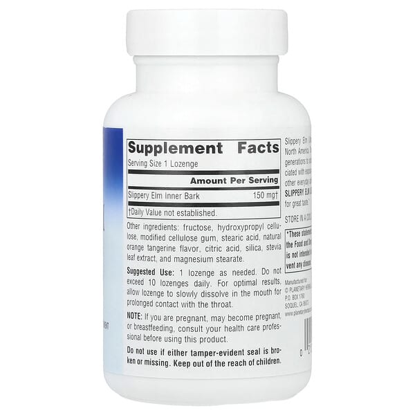 Alternative view of Planetary Herbals, Slippery Elm Lozenges, Tangerine, 150 mg, 100 Lozenges