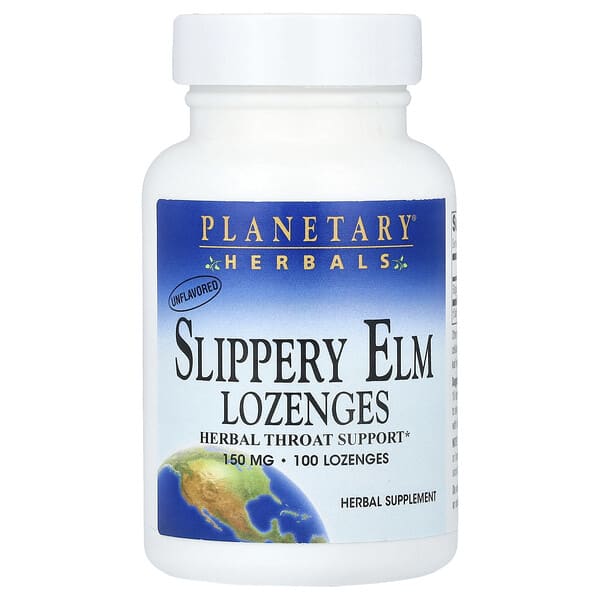 Planetary Herbals, Slippery Elm Lozenges, Unflavored, 150 mg, 100 Lozenges 3 Planetary Herbals, Slippery Elm Lozenges, Unflavored, 150 mg, 100 Lozenges
