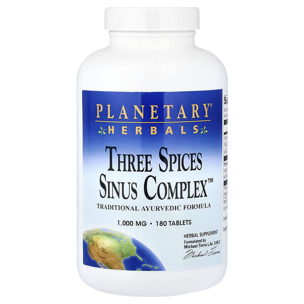 Planetary Herbals, Three Spices Sinus Complex™, 180 Tablets