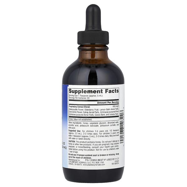 Alternative view of Planetary Herbals, Well Child™, Echinacea-Elderberry Herbal Syrup, 4 fl oz (118.28 mL)