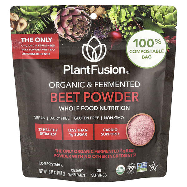 PlantFusion, Organic & Fermented Beet Powder, 6.34 oz (180 g)