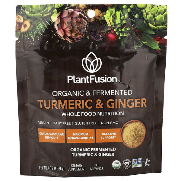 PlantFusion, Organic & Fermented Turmeric & Ginger, 4.76 oz (135 g)