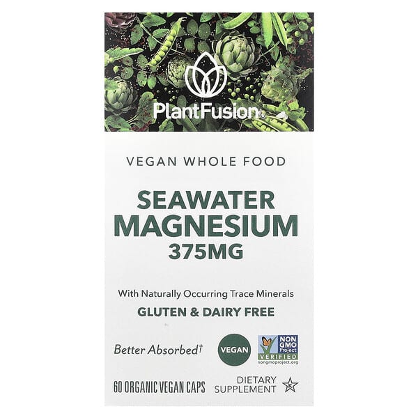 PlantFusion, Vegan SeaWater Magnesium, 60 Organic Vegan Caps