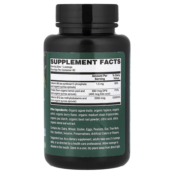 Alternative view of PlantFusion, Vegan Whole Food, Organic Folate + Methyl B12, Natural Berry, 60 Lozenges